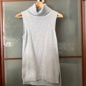 Powder blue j crew sleeveless turtleneck great transition piece all season.